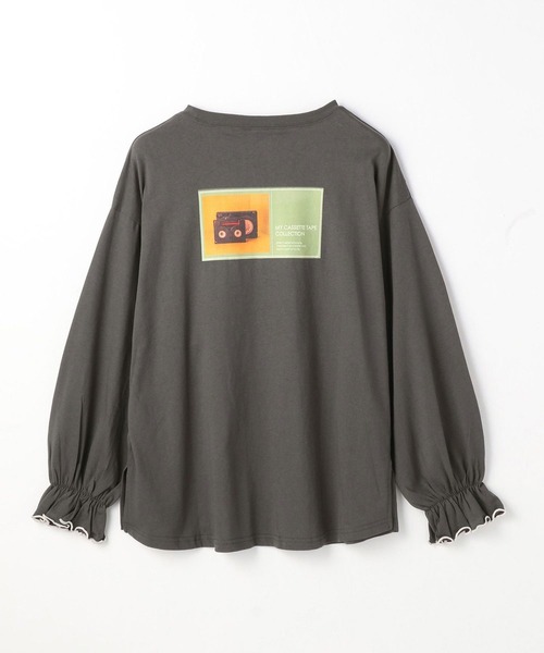 179/WG(イチナナキュウダブルジー)の「アソートプリント キャンディスリーブ ロンT(Tシャツ/カットソー・レディース・チャコールグレー/ブラウン/オフホワイト・FREE)」の11枚目の写真