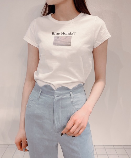 PAIN（ペイン）の「Blue Moday Tシャツ（Tシャツ/カットソー・レディース・ホワイト/ブラック・FREE）」の2枚目の写真