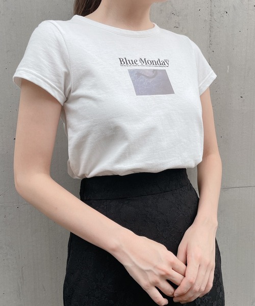 PAIN（ペイン）の「Blue Moday Tシャツ（Tシャツ/カットソー・レディース・ホワイト/ブラック・FREE）」の6枚目の写真