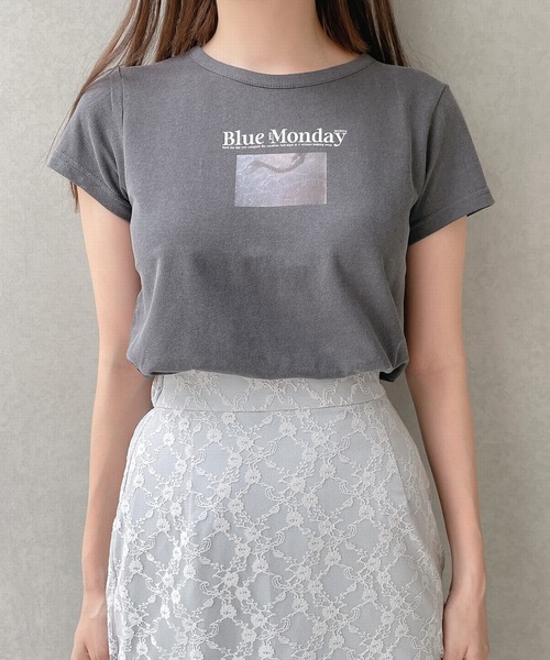 PAIN（ペイン）の「Blue Moday Tシャツ（Tシャツ/カットソー・レディース・ホワイト/ブラック・FREE）」の8枚目の写真