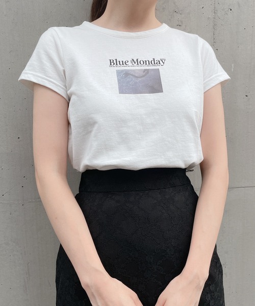 PAIN（ペイン）の「Blue Moday Tシャツ（Tシャツ/カットソー・レディース・ホワイト/ブラック・FREE）」の9枚目の写真