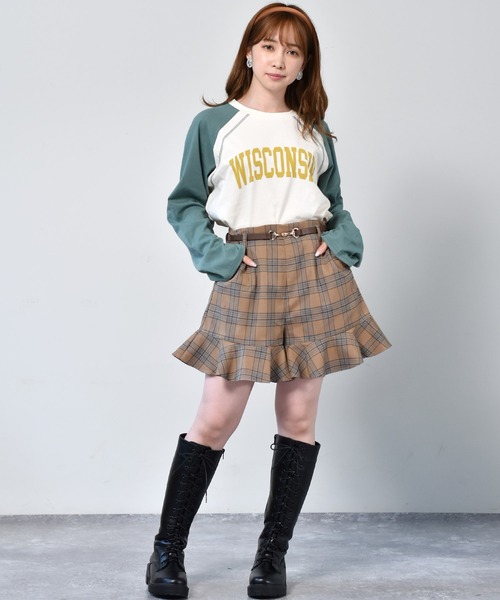 ems excite（エムズエキサイト）の「ベルト付フリルショートパンツ（その他パンツ・レディース・ボルドー/ブラック系その他/ブラック/ブラウン系その他・FREE）」の15枚目の写真