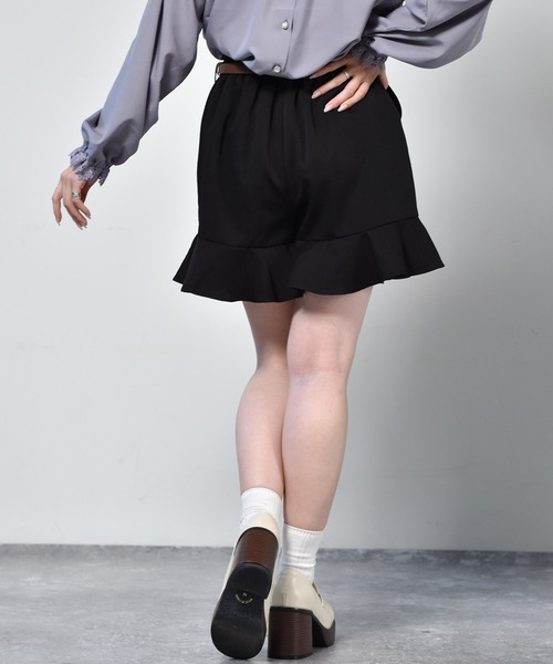 ems excite（エムズエキサイト）の「ベルト付フリルショートパンツ（その他パンツ・レディース・ボルドー/ブラック系その他/ブラック/ブラウン系その他・FREE）」の20枚目の写真