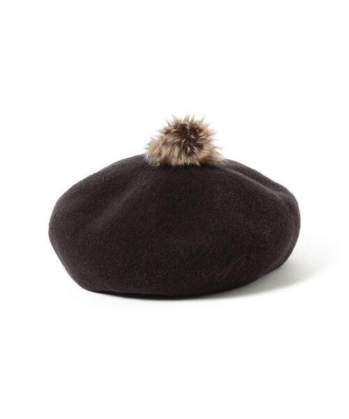B:MING by BEAMS（ビーミングバイビームス）の「B:MING by BEAMS / ポンポン ベレー帽（ハンチング/ベレー帽・キッズ・グリーン/ダークブラウン・ONE SIZE）」の5枚目の写真