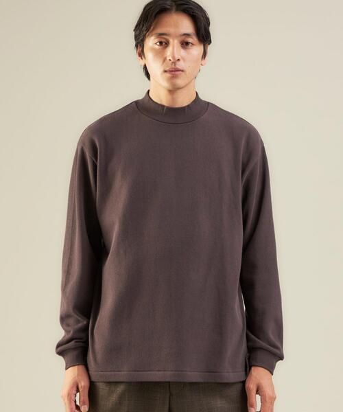 green label relaxing（グリーンレーベルリラクシング）の「＜green label relaxing＞ラフ ヘビーウェイト モックネック 長袖 カットソー（Tシャツ/カットソー・メンズ・ダークブラウン/ブラック/ホワイト・M/S/L/XL）」の5枚目の写真