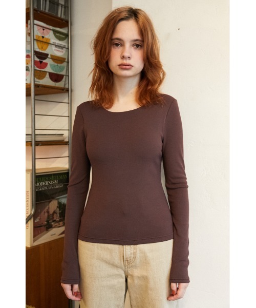 SLY（スライ）の「Sly Skin BACK OPEN T/SH バックオープン Tシャツ（ルームウェア/パジャマ・レディース・イエロー/ブラウン/ブラック・2/1）」の19枚目の写真