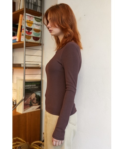 SLY（スライ）の「Sly Skin BACK OPEN T/SH バックオープン Tシャツ（ルームウェア/パジャマ・レディース・イエロー/ブラウン/ブラック・2/1）」の11枚目の写真