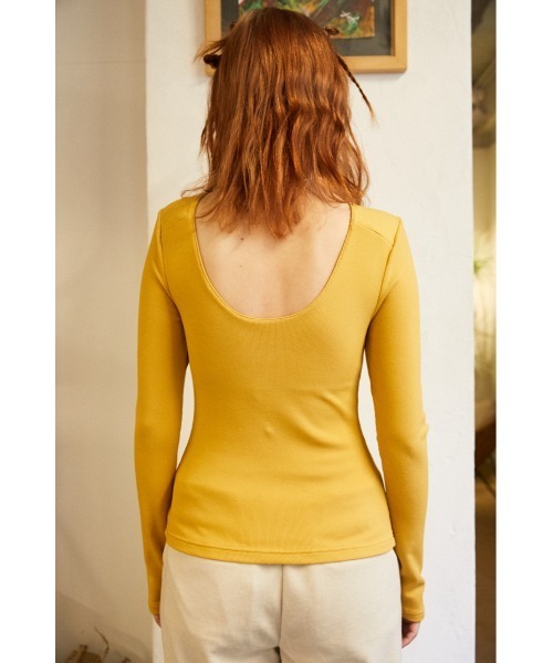 SLY（スライ）の「Sly Skin BACK OPEN T/SH バックオープン Tシャツ（ルームウェア/パジャマ・レディース・イエロー/ブラウン/ブラック・2/1）」の20枚目の写真