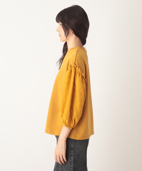 Cutie Blonde(キューティーブロンド)の「◆【S-L】お袖切替プルオーバー(Tシャツ/カットソー・レディース・オフホワイト/ブラック/マスタード・01/02/03)」の8枚目の写真