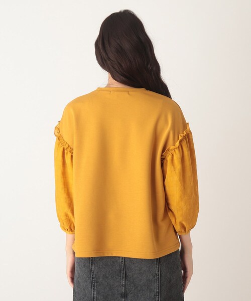 Cutie Blonde(キューティーブロンド)の「◆【S-L】お袖切替プルオーバー(Tシャツ/カットソー・レディース・オフホワイト/ブラック/マスタード・01/02/03)」の9枚目の写真
