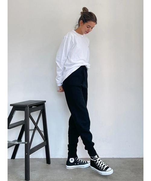 Vicente（ヴィセンテ）の「Double color knitpants（その他パンツ・レディース・ブラック/グレー・FREE）」の2枚目の写真