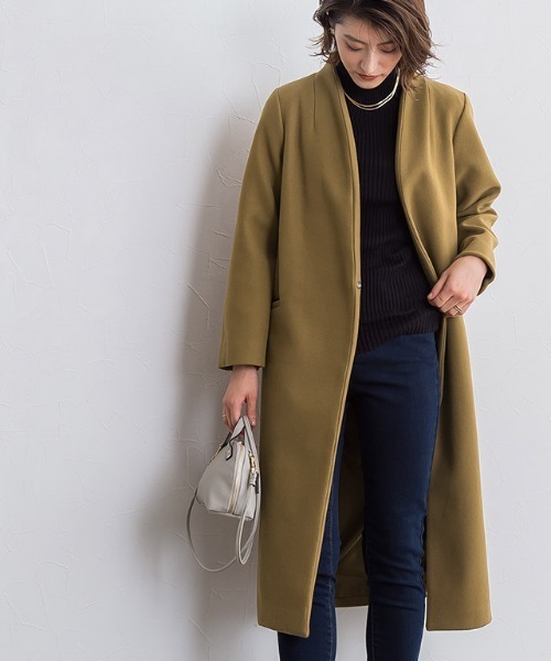 メルトンノーカラーコート(ノーカラーコート)|Pierrot(ピエロ) メルトンノーカラーコート(ノーカラーコート)|Pierrot(ピエロ)