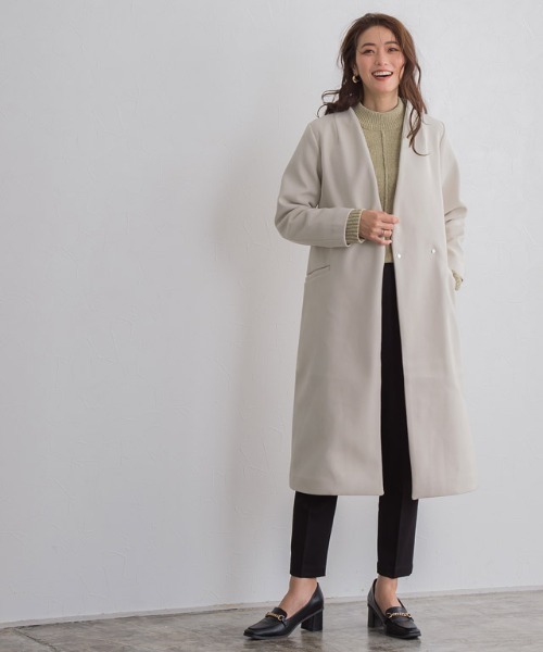 メルトンノーカラーコート(ノーカラーコート)|Pierrot(ピエロ) メルトンノーカラーコート(ノーカラーコート)|Pierrot(ピエロ)