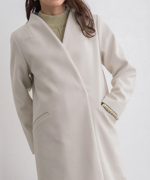 メルトンノーカラーコート(ノーカラーコート)|Pierrot(ピエロ) メルトンノーカラーコート(ノーカラーコート)|Pierrot(ピエロ)