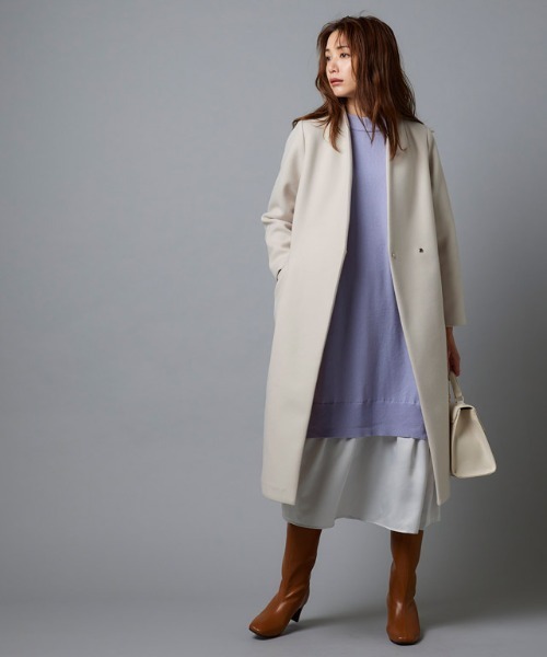 メルトンノーカラーコート(ノーカラーコート)|Pierrot(ピエロ) メルトンノーカラーコート(ノーカラーコート)|Pierrot(ピエロ)