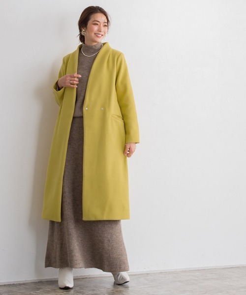 メルトンノーカラーコート(ノーカラーコート)|Pierrot(ピエロ) メルトンノーカラーコート(ノーカラーコート)|Pierrot(ピエロ)