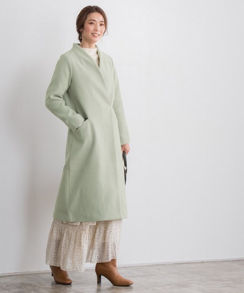 メルトンノーカラーコート(ノーカラーコート)|Pierrot(ピエロ) メルトンノーカラーコート(ノーカラーコート)|Pierrot(ピエロ)