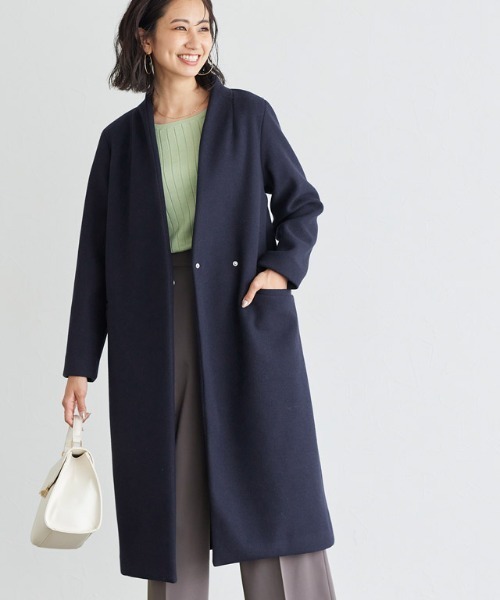 メルトンノーカラーコート(ノーカラーコート)|Pierrot(ピエロ) メルトンノーカラーコート(ノーカラーコート)|Pierrot(ピエロ)