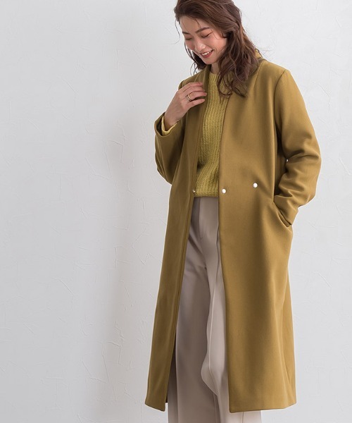 メルトンノーカラーコート(ノーカラーコート)|Pierrot(ピエロ) メルトンノーカラーコート(ノーカラーコート)|Pierrot(ピエロ)