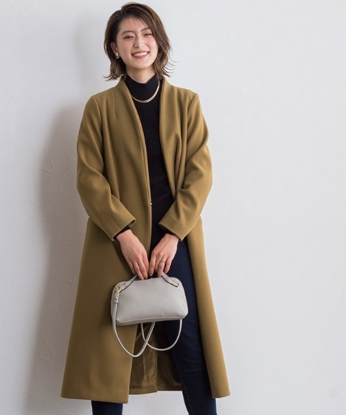 メルトンノーカラーコート(ノーカラーコート)|Pierrot(ピエロ) メルトンノーカラーコート(ノーカラーコート)|Pierrot(ピエロ)