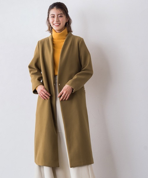 メルトンノーカラーコート(ノーカラーコート)|Pierrot(ピエロ) メルトンノーカラーコート(ノーカラーコート)|Pierrot(ピエロ)