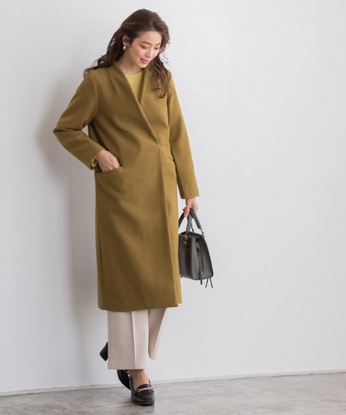 メルトンノーカラーコート(ノーカラーコート)|Pierrot(ピエロ) メルトンノーカラーコート(ノーカラーコート)|Pierrot(ピエロ)