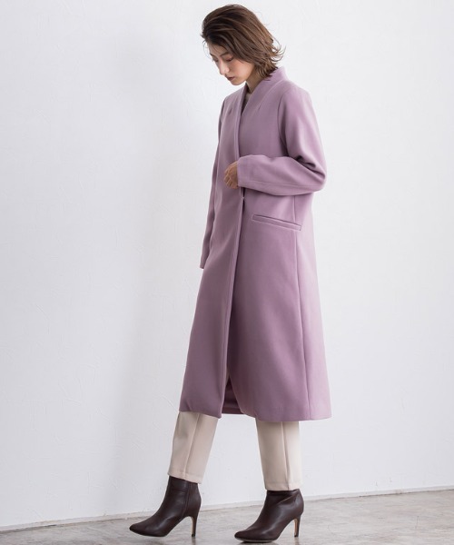 メルトンノーカラーコート(ノーカラーコート)|Pierrot(ピエロ) メルトンノーカラーコート(ノーカラーコート)|Pierrot(ピエロ)