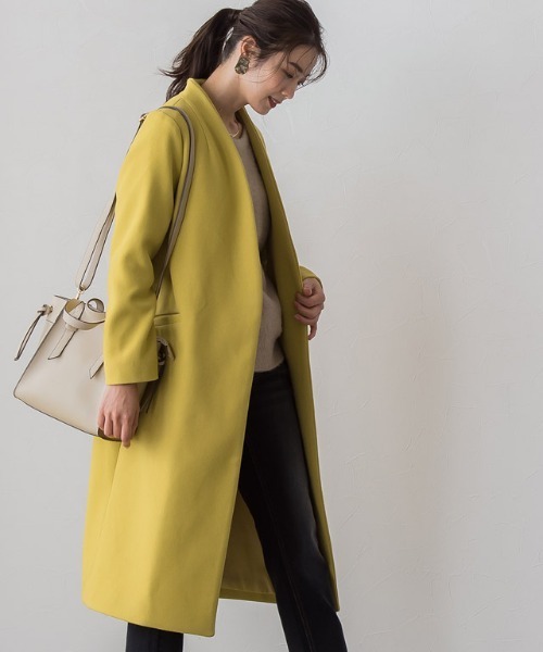 メルトンノーカラーコート(ノーカラーコート)|Pierrot(ピエロ) メルトンノーカラーコート(ノーカラーコート)|Pierrot(ピエロ)