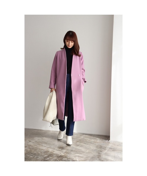 メルトンノーカラーコート(ノーカラーコート)|Pierrot(ピエロ) メルトンノーカラーコート(ノーカラーコート)|Pierrot(ピエロ)