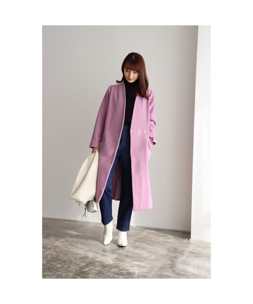 メルトンノーカラーコート(ノーカラーコート)|Pierrot(ピエロ) メルトンノーカラーコート(ノーカラーコート)|Pierrot(ピエロ)