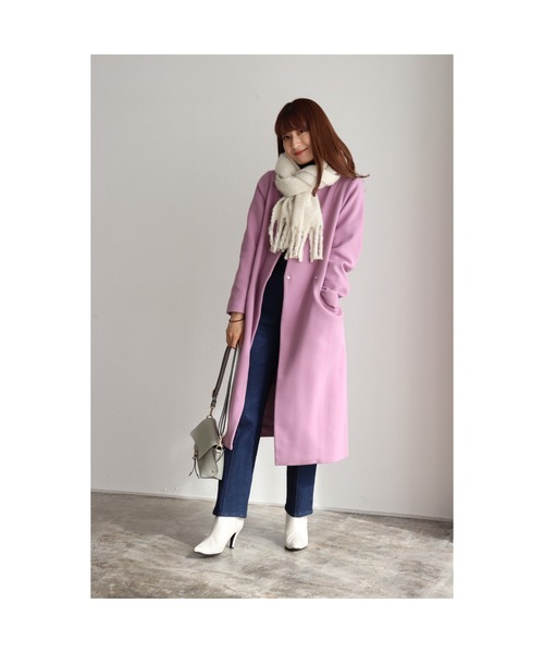 メルトンノーカラーコート(ノーカラーコート)|Pierrot(ピエロ) メルトンノーカラーコート(ノーカラーコート)|Pierrot(ピエロ)