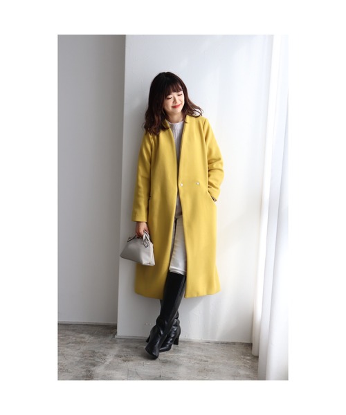 メルトンノーカラーコート(ノーカラーコート)|Pierrot(ピエロ) メルトンノーカラーコート(ノーカラーコート)|Pierrot(ピエロ)