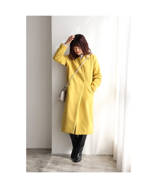 メルトンノーカラーコート(ノーカラーコート)|Pierrot(ピエロ) メルトンノーカラーコート(ノーカラーコート)|Pierrot(ピエロ)