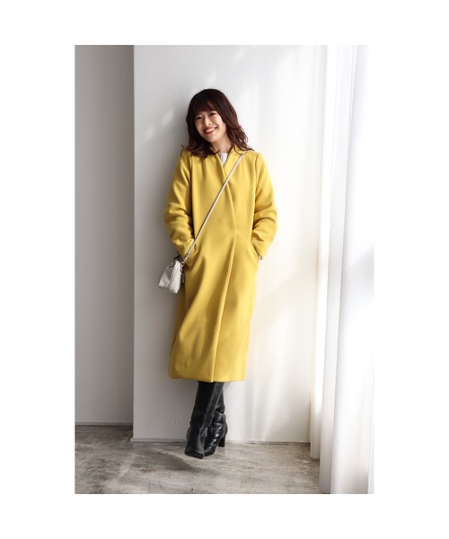 メルトンノーカラーコート(ノーカラーコート)|Pierrot(ピエロ) メルトンノーカラーコート(ノーカラーコート)|Pierrot(ピエロ)