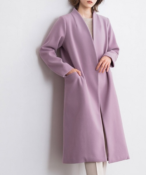 メルトンノーカラーコート(ノーカラーコート)|Pierrot(ピエロ) メルトンノーカラーコート(ノーカラーコート)|Pierrot(ピエロ)