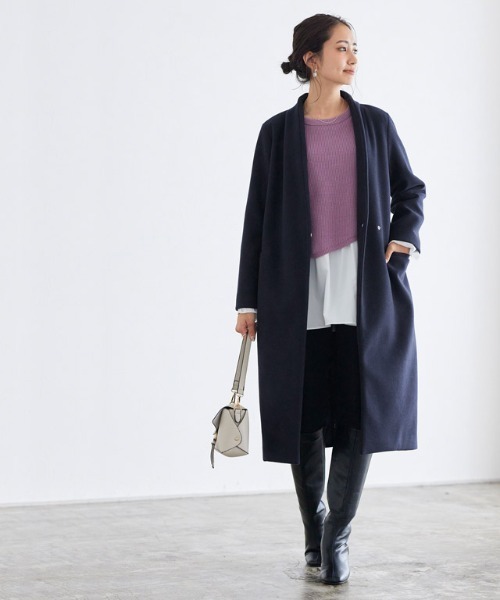 メルトンノーカラーコート(ノーカラーコート)|Pierrot(ピエロ) メルトンノーカラーコート(ノーカラーコート)|Pierrot(ピエロ)