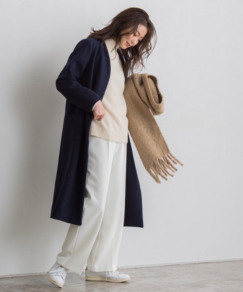 メルトンノーカラーコート(ノーカラーコート)|Pierrot(ピエロ) メルトンノーカラーコート(ノーカラーコート)|Pierrot(ピエロ)