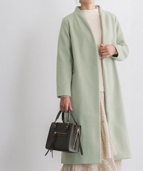 メルトンノーカラーコート(ノーカラーコート)|Pierrot(ピエロ) メルトンノーカラーコート(ノーカラーコート)|Pierrot(ピエロ)