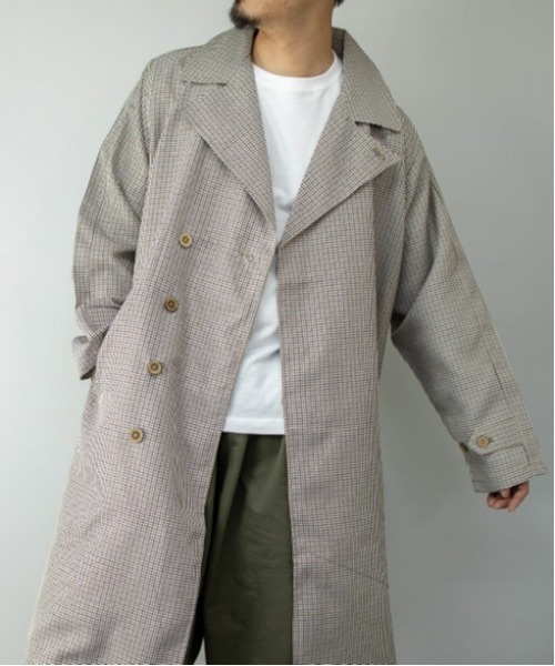 ARCHIVER(アーカイバ)の「【Sa】【it】オーバーサイズ チェックトレンチコート(トレンチコート・メンズ・ホワイト系その他/ブラウン系その他/ベージュ系その他/ブラウン系その他2・M/L)」の3枚目の写真