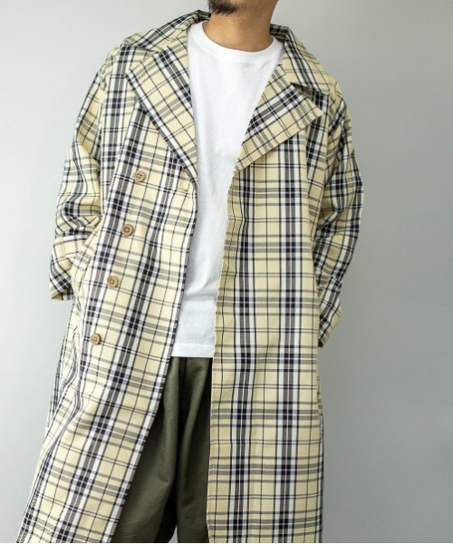 ARCHIVER(アーカイバ)の「【Sa】【it】オーバーサイズ チェックトレンチコート(トレンチコート・メンズ・ホワイト系その他/ブラウン系その他/ベージュ系その他/ブラウン系その他2・M/L)」の1枚目の写真