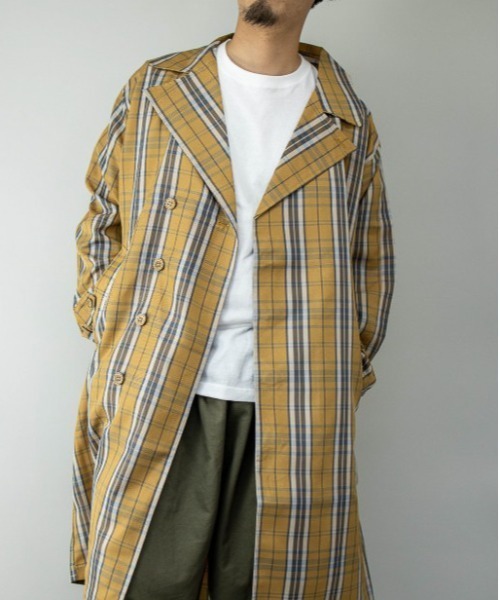 ARCHIVER(アーカイバ)の「【Sa】【it】オーバーサイズ チェックトレンチコート(トレンチコート・メンズ・ホワイト系その他/ブラウン系その他/ベージュ系その他/ブラウン系その他2・M/L)」の4枚目の写真