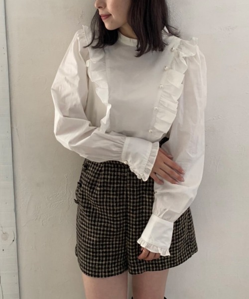 OLIVE des OLIVE(オリーブデオリーブ)の「フリルシェフブラウス(シャツ/ブラウス・レディース・ブラック/ブラウン/オフホワイト・FREE)」の11枚目の写真