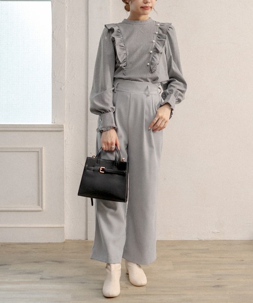 OLIVE des OLIVE(オリーブデオリーブ)の「フリルシェフブラウス(シャツ/ブラウス・レディース・ブラック/ブラウン/オフホワイト・FREE)」の12枚目の写真
