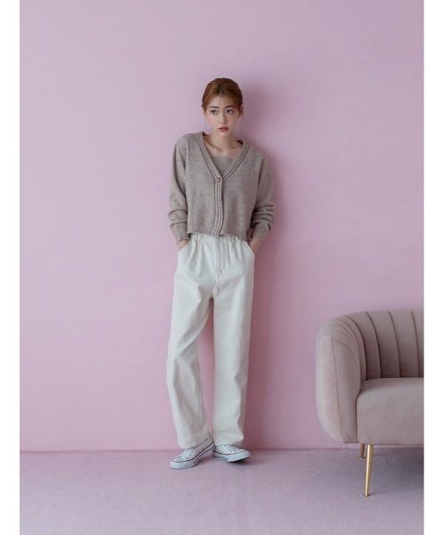 fifth calin（フィフスカラン）の「リブニットキャミ付きカーディガン（ニット/セーター・レディース・グレイッシュブルー/ブラウン/ライトグリーン/アイボリー/ブラック・MEDIUM）」の18枚目の写真