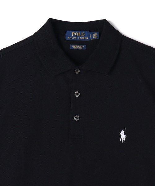POLO RALPH LAUREN（ポロ ラルフ ローレン）の「カスタム スリム フィット ストレッチ メッシュ ポロ シャツ（ポロシャツ・メンズ・ブラック系1・S/L/M/XS/XL/XXL）」の8枚目の写真
