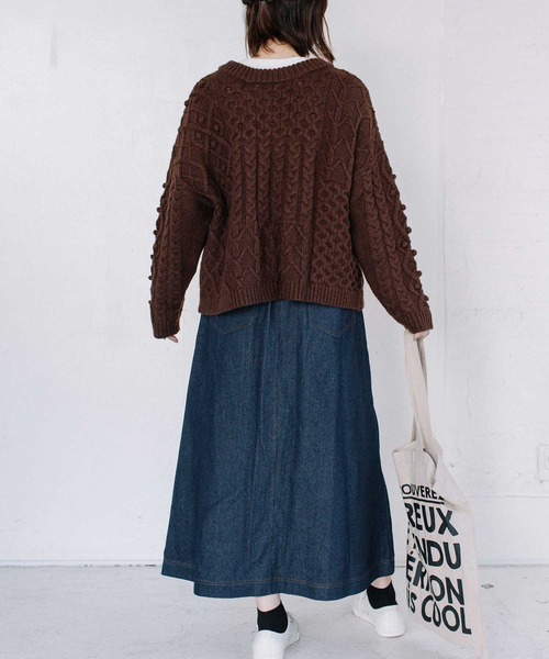 POU DOU DOU（プードゥドゥ）の「アーミークロス微起毛ベイカースカート（スカート・レディース・カーキ/インディゴブルー/キナリ・3）」の20枚目の写真