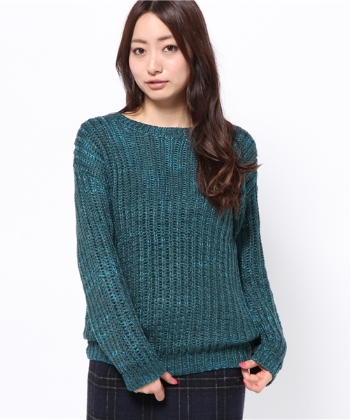 DISCOAT（ディスコート）の「【Discoat】ロービングニットプルオーバー（ニット/セーター・レディース・オフホワイト/グリーン/ネイビー・ﾌﾘ-）」の11枚目の写真