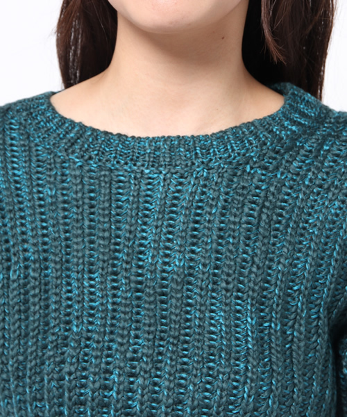 DISCOAT（ディスコート）の「【Discoat】ロービングニットプルオーバー（ニット/セーター・レディース・オフホワイト/グリーン/ネイビー・ﾌﾘ-）」の8枚目の写真