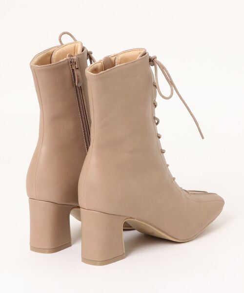 Noubel Voug Relax(ヌーベルヴォーグリラックス)の「サイドジップ レースアップ ミディブーツ(ブーツ・レディース・アイボリー/ダークブラウン/ブラック系その他/ブラック/ベージュ・S/M/L/LL/3L)」の6枚目の写真