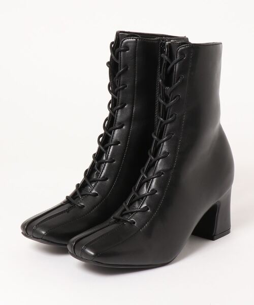 Noubel Voug Relax(ヌーベルヴォーグリラックス)の「サイドジップ レースアップ ミディブーツ(ブーツ・レディース・アイボリー/ダークブラウン/ブラック系その他/ブラック/ベージュ・S/M/L/LL/3L)」の10枚目の写真